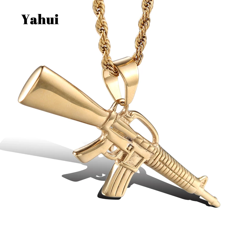 male necklace stainless steel jewelry stainless steel necklaces & pendants men's gun necklace pendant