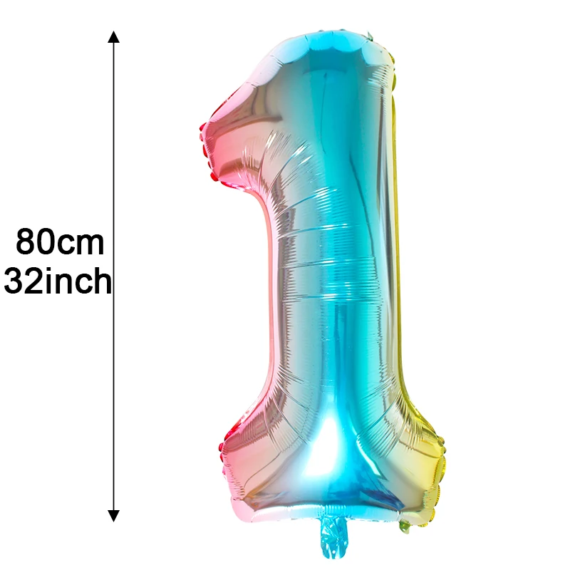 32 дюйма Радуга номер 16 18 21 25 30 40 50 60 100 лет, платья на день рождения, Фольга шар для взрослых вечерние украшения 18th 21st, для детей 0, 1 2 3 4 5 6 7 8