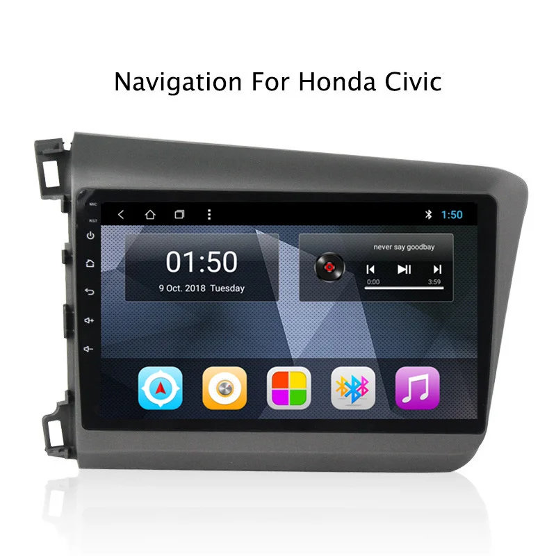Top NAVITOPIA 9inch 2G RAM 32G ROM Android 8.1 Vehicle Car DVD Multimedia GPS Navigation for Honda Civic 2012 2013 2014 2015 0