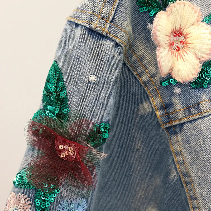 Base Le Donne Merletto Calda Cappotti Giacca Maniche Blu Floreale Paillettes Diretta Lunghe Vendita Jeans Del Per Di Ricamato A Delle Impiombato xvxwC74q