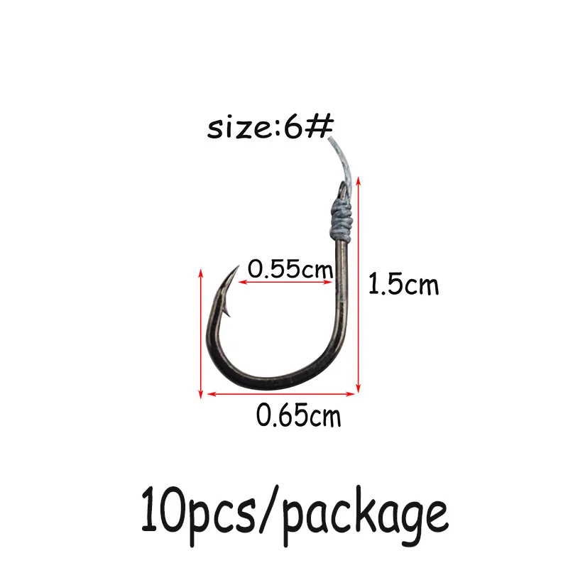 10 шт./пакет Iseama Circle Carp Eyed рыболовный крючок Размеры 1 2 3 4 5 6 7 8 9, 10, 11, 12, 13 лет, кольцо глаз японский высокоуглеродистой стали рыболовный крючок - Цвет: SIZE 6