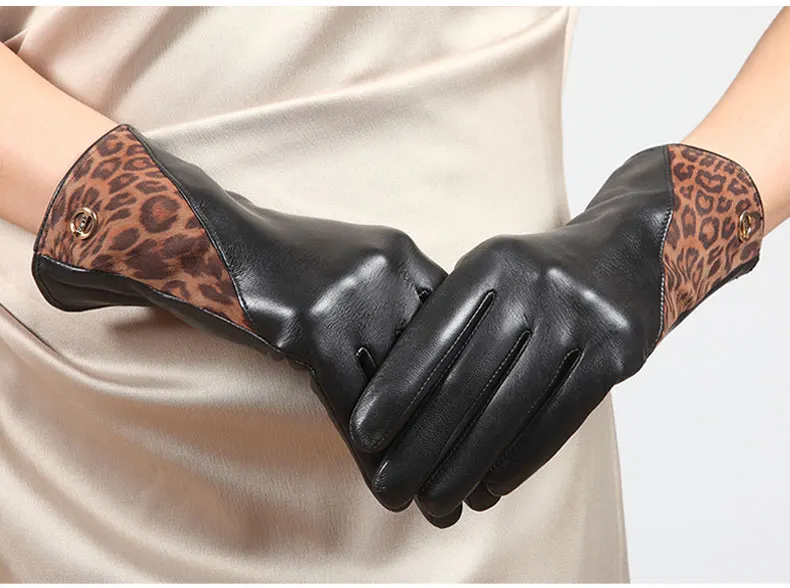 Из натуральной кожи перчатки женские вождения наппа высокое качество перчатки овчины теплый плюш внутри на зимние Для женщин варежки EL047NC2