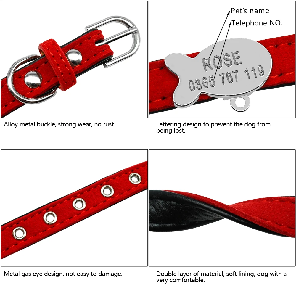 Индивидуальный ошейник для кошек, персонализированные ошейники для щенков, маленьких собак, ID, выгравированное имя, номер телефона, гравировка для чихуахуа XXS XS S