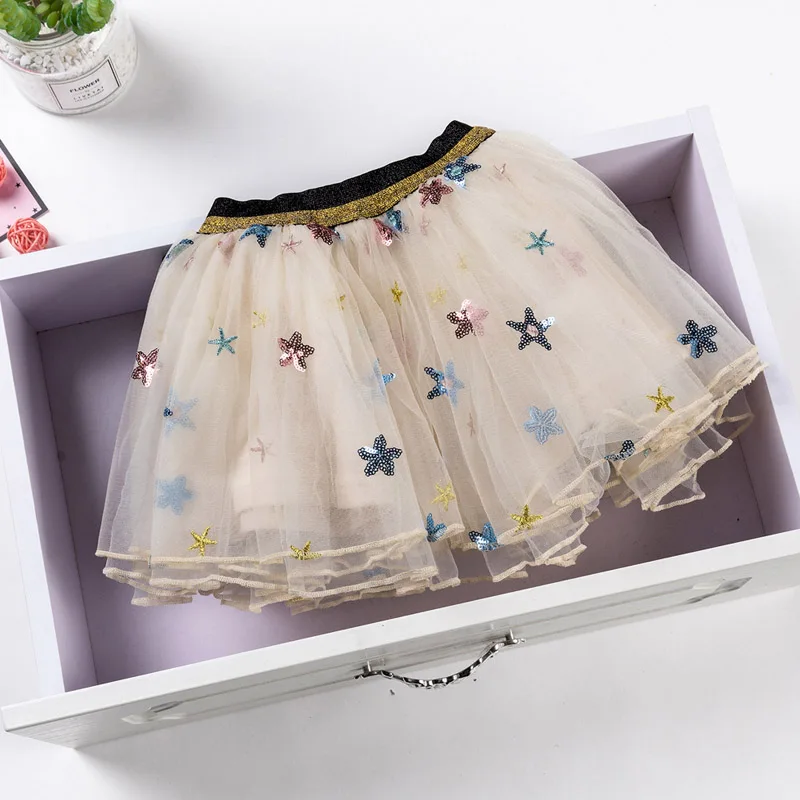 Юбки-пачки для маленьких девочек Детская фатиновая юбка принцессы с эластичным поясом для девочек разноцветные мини-юбки с помпонами одежда для детей CDR24 - Цвет: apricot