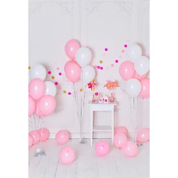 

Vinyl Photography Digital Printed Backdrop Pink Balloon Kids Birthday Background Photo Studio Protrait Baby Shower Wedding