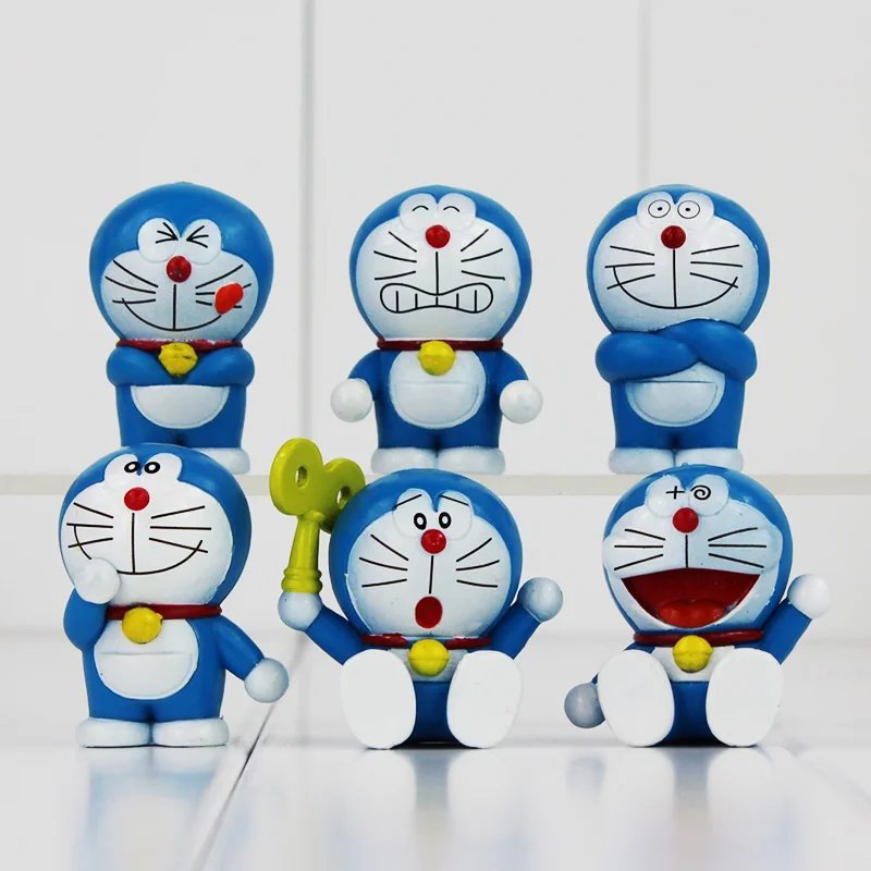 

6pcs/slot Cute Doraemon Mini PVC Figures Doraemon Models Toys Christmas Gifts