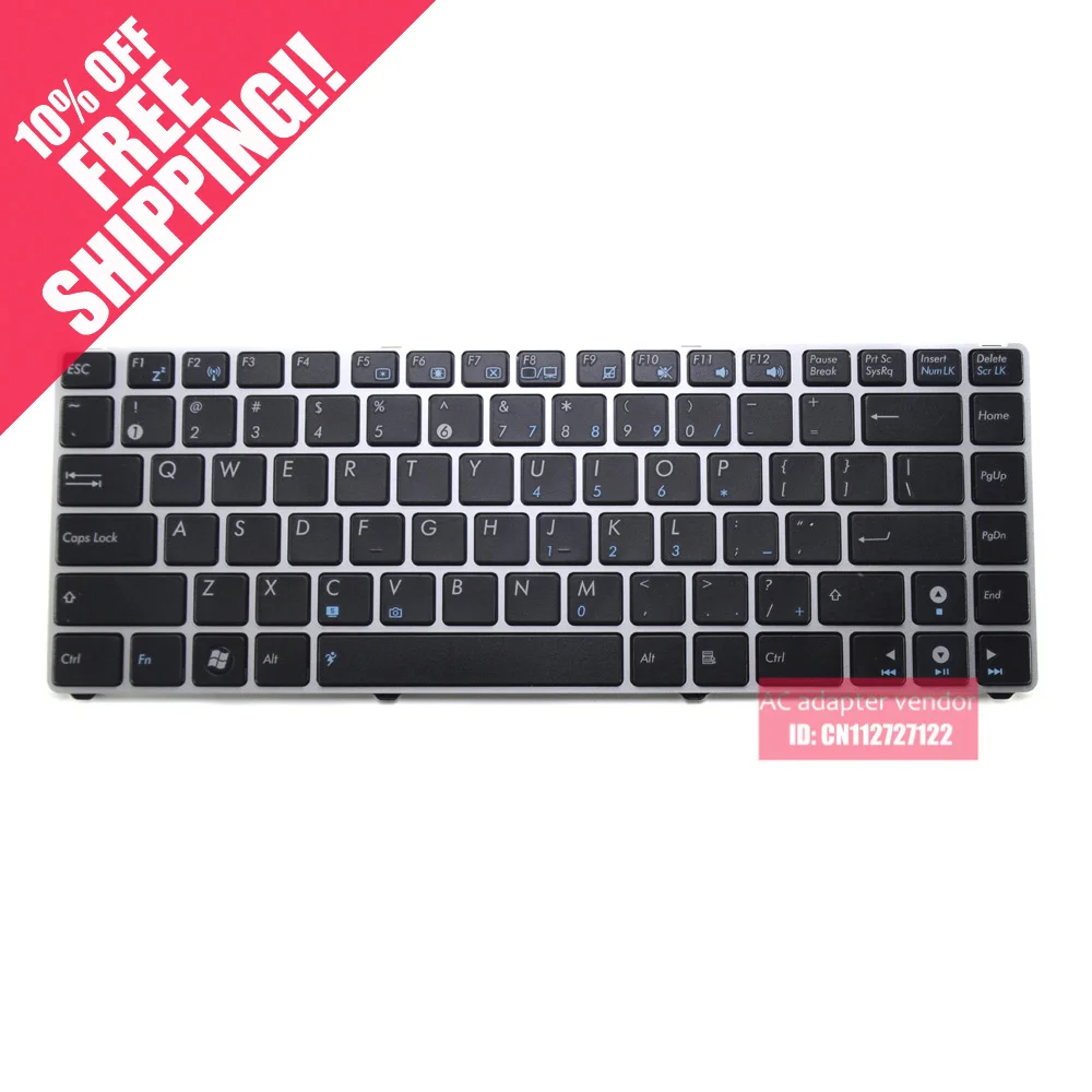 Новая замена для Asus UL20A UL20AT английская клавиатура с черными клавишами серебряная