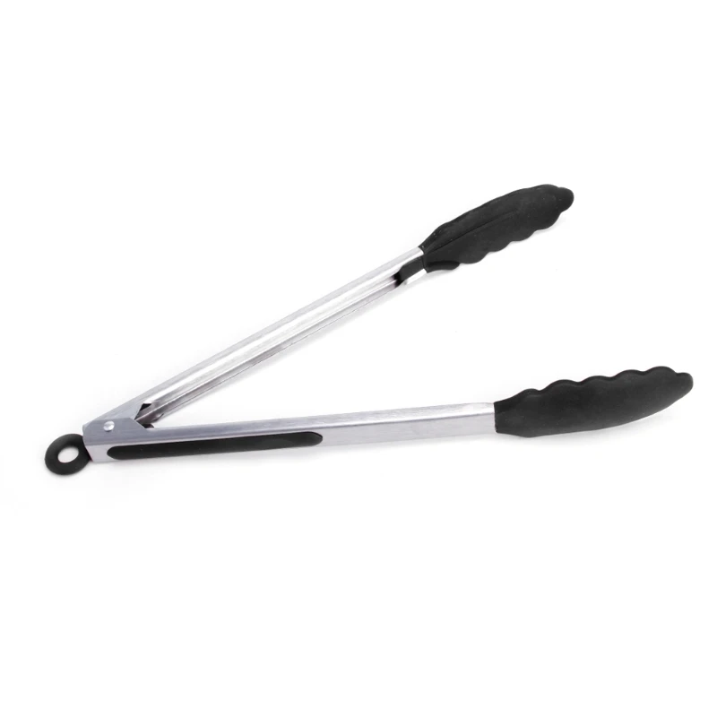 Stainless Steel Silicone Tongs BBQ Clip font b Salad b font Serving Clamp Kitchen Utensil Tool