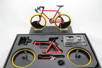 

Fixed Gear Bike model DIY Assembled Bicycle model Damping Mountain Bike with base educational toys gift home decoration