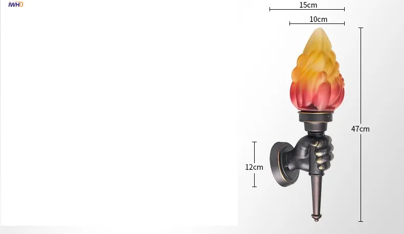 IWHD Европейский фонарь, винтажный настенный светильник, домашний светильник, светодиодный светильник ing Blacony, коридор, настенный светильник, s светильники, бра, светильник, Lampara Pared