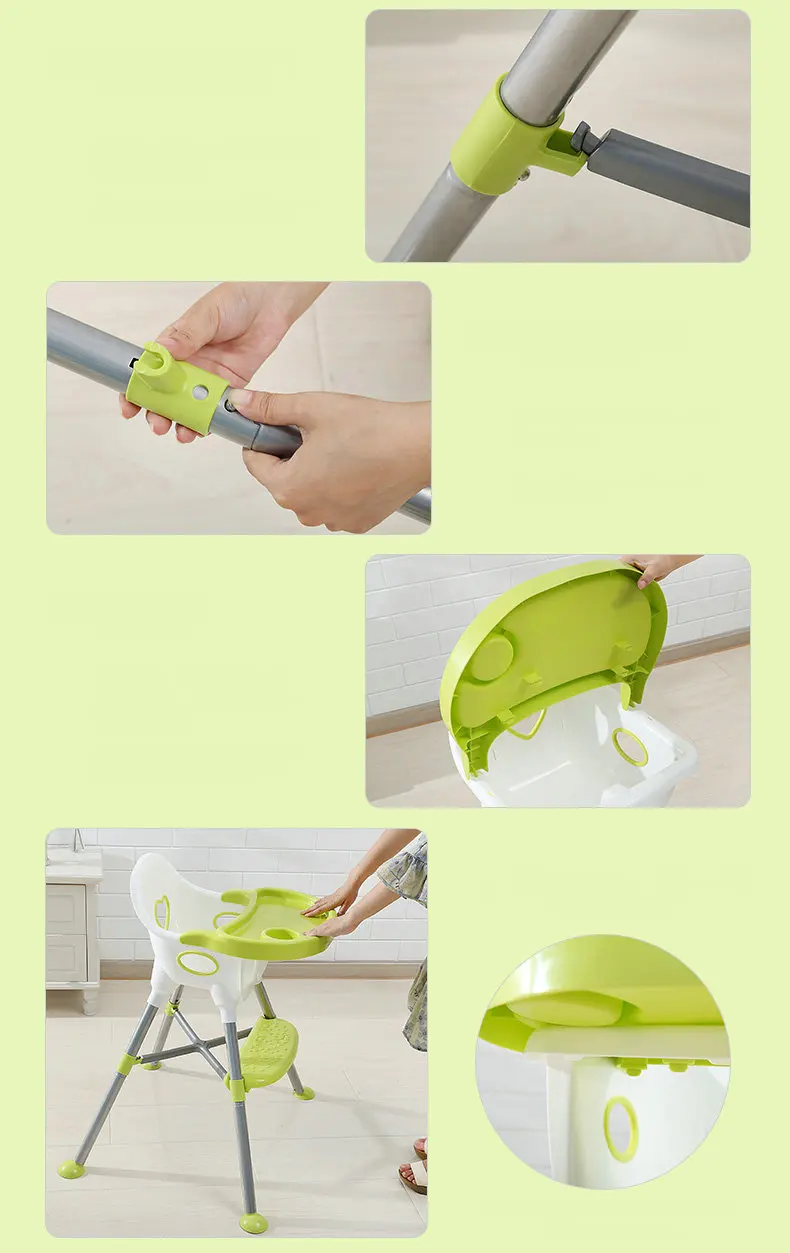 Baby High Chair Children Dining Chair 4In1 Portable Multi Highchair With Non Slip Foot Modern Safety Belt Kid Eat High Chairs For Home For 0-3 Years Old Children