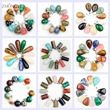 Подвеска-маятник с натуральным драгоценным камнем оникс чакра рейки подвеска-маятник 12 шт./лот Смешанная форма