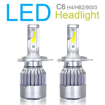 

1Pair H4 / HB2 / 9003 C6 10800LM 6000K 120W COB LED Car Headlight Kit Hi / Lo Turbo Light Bulbs Waterproof Auto Headlamp
