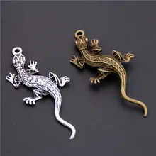 10 шт античная бронза/серебро настенные Подвески «ящерица» Gecko Шарм металлический браслет ожерелье ювелирные изделия
