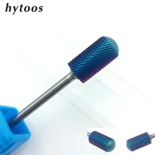 HYTOOS Round Top Blue Nano Tungsten Carbide Nail Drill Bit 3/32″ Bits For Manicure Electric Drill Accessories Milling Cutter