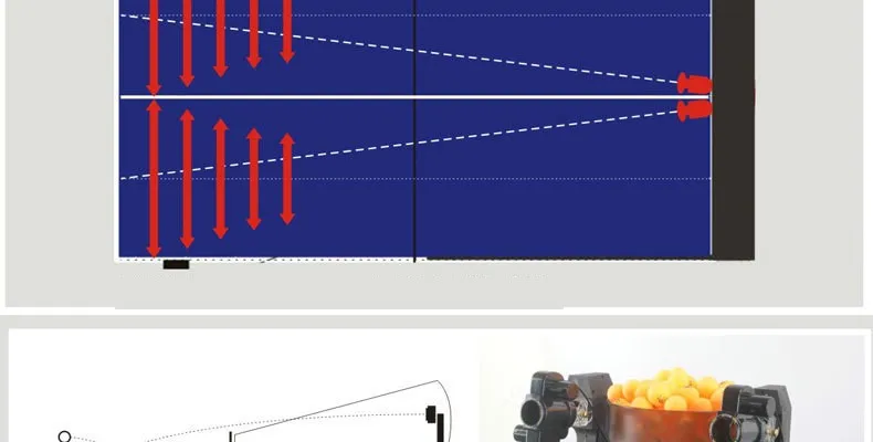 Теннисный робот с двойной головкой Автоматическая Стрельба Настольный теннис служить машина для начинающих подходит для 40 + Мячи