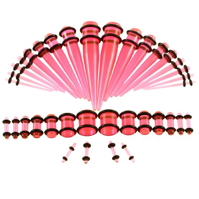 Acrylic Ear Gauge Taper and Plug Stretching Kits Mixed Color Ear Flesh Tunnel Expansion Body Piercing Jewelry 14G-00G