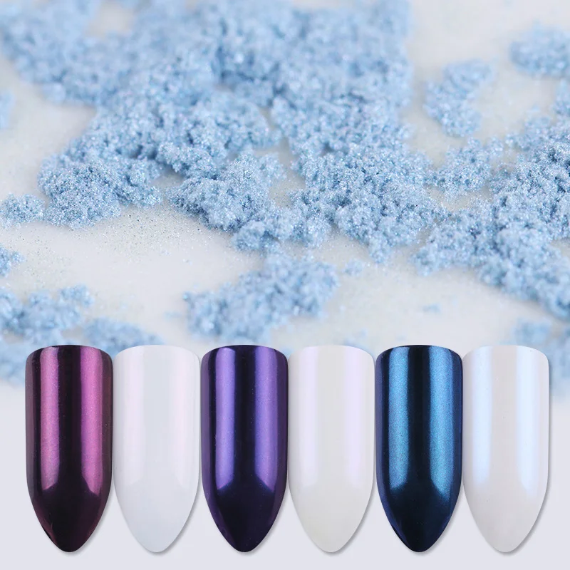 

2g Mirror Pearl Nail Glitter Powder Shining Pink Purple Blue Mixed Colors Nail Art Pigment Dust for Nail DIY Design Decoration
