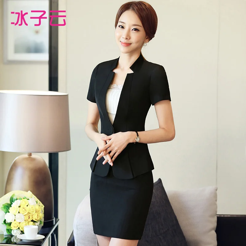 Wear short sleeved suit new fashion lotus leaf hem Slim small collar suits overalls