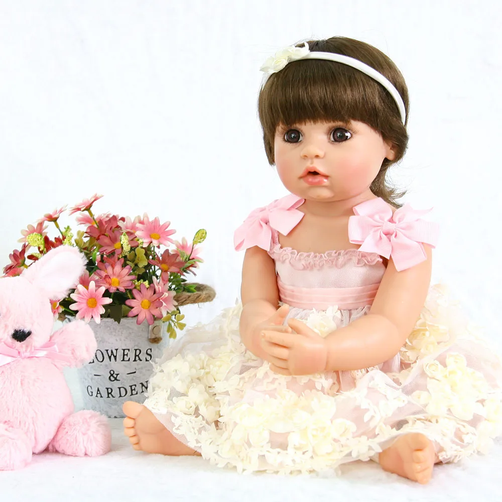 Unique limited edition Newborn Reborn Baby Dolls Silicone 55cm Babies Doll bebe gifts For kids Clothes props cute little girl