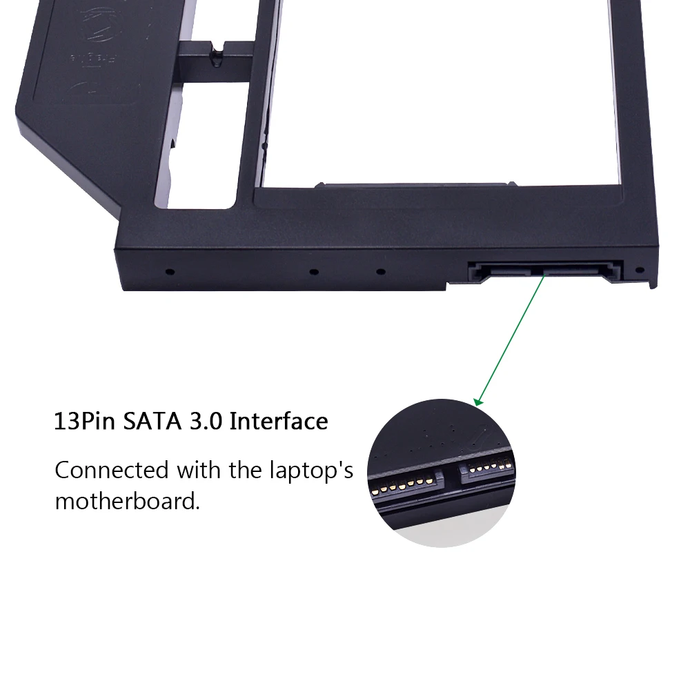 CHIPAL Розничная посылка 2nd HDD Caddy 12,7 мм SATA 3,0 для 2,5 дюйма 12,5/9,5/9/7 мм чехол для SSD, HDD корпус для Тетрадь CD-ROM