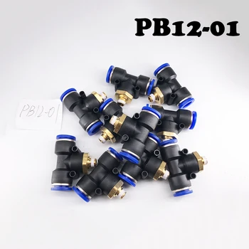 

Free shipping 20Pcs/lot10 Pcs/Lot PB12-01 T-Type Equal Pass Pneumatic Fittings tube 12mm thread 1/8" Wholesale