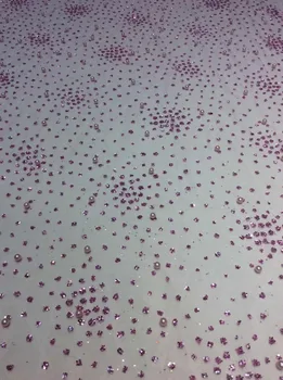 

Hot selling glued glitter sequins lace fabric Cyndi-1010544 African French net tulle Lace Fabric for party