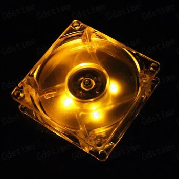 

Gdstime 80x80x25mm 80mm LED Fan 8cm 4Pin Yellow LED Light Computer Case DC Cooling Cooler Fan