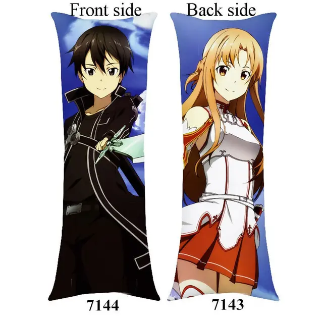 New anime Sword Art Online SAO Kirito Asuna hugging body pillow Cover