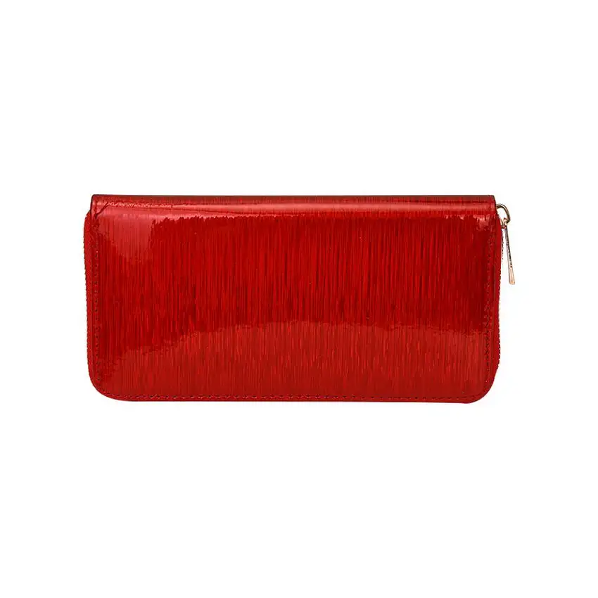 KANDRA Голограмма лазерная молния длинный кошелек для женщин матовый из искусственной кожи деньги телефон сумка монета кредитный держатель для карт кошельки оптом - Color: Red
