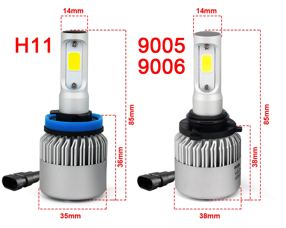 S2 6000K 8000K H7 H4 H8 H9 H11 9005 9006 LED LAMPS (14)