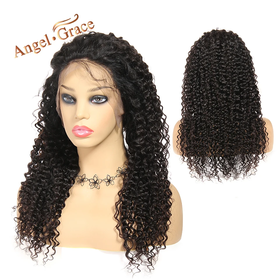 Angel Grace Hair 13x6 парик с кружевом спереди перуанские вьющиеся волосы Remy человеческие волосы парик 8-24 дюймов предварительно сорвал с волосами младенца