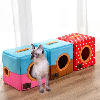 

HEYPET Funny Cat Bed Pet House Soft Short Plush Cat Mat Dog Bed for Small Medium Dogs Cats Nest Winter Sleeping Drop Shipping