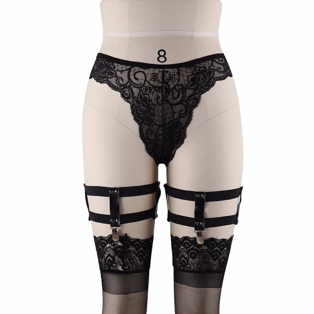 Womens 1 Pair Harajuku Gothic Leg Garters Black Stocking Suspender Belt