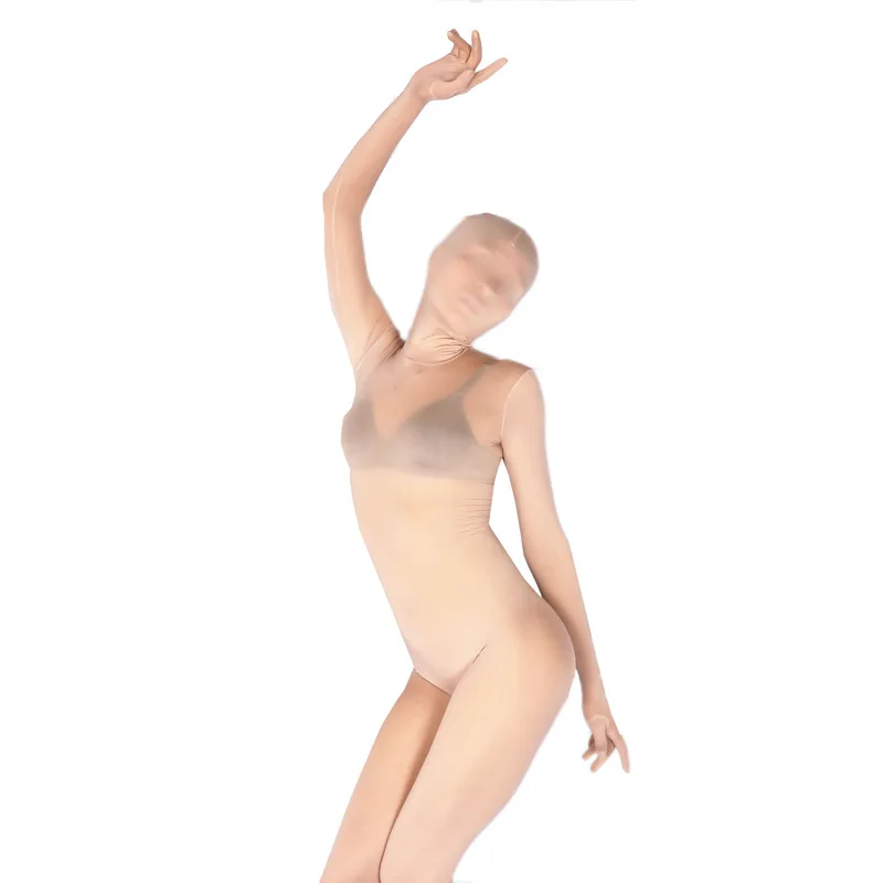LinvMe модал унисекс прозрачный Zentai унитард телесный полный боди костюм второй кожи
