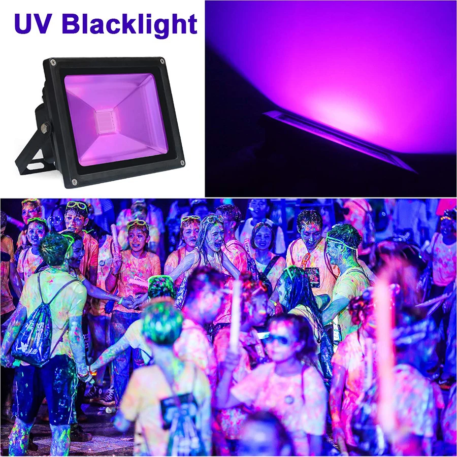 Conduziu a Luz de Inundação ao ar Ip65 à Prova Luz do Estágio para dj 50 uv Livre Dwaterproof Água Ultra Violeta Preto Discoteca Party Bar Ac85-265v 10 w 20 30