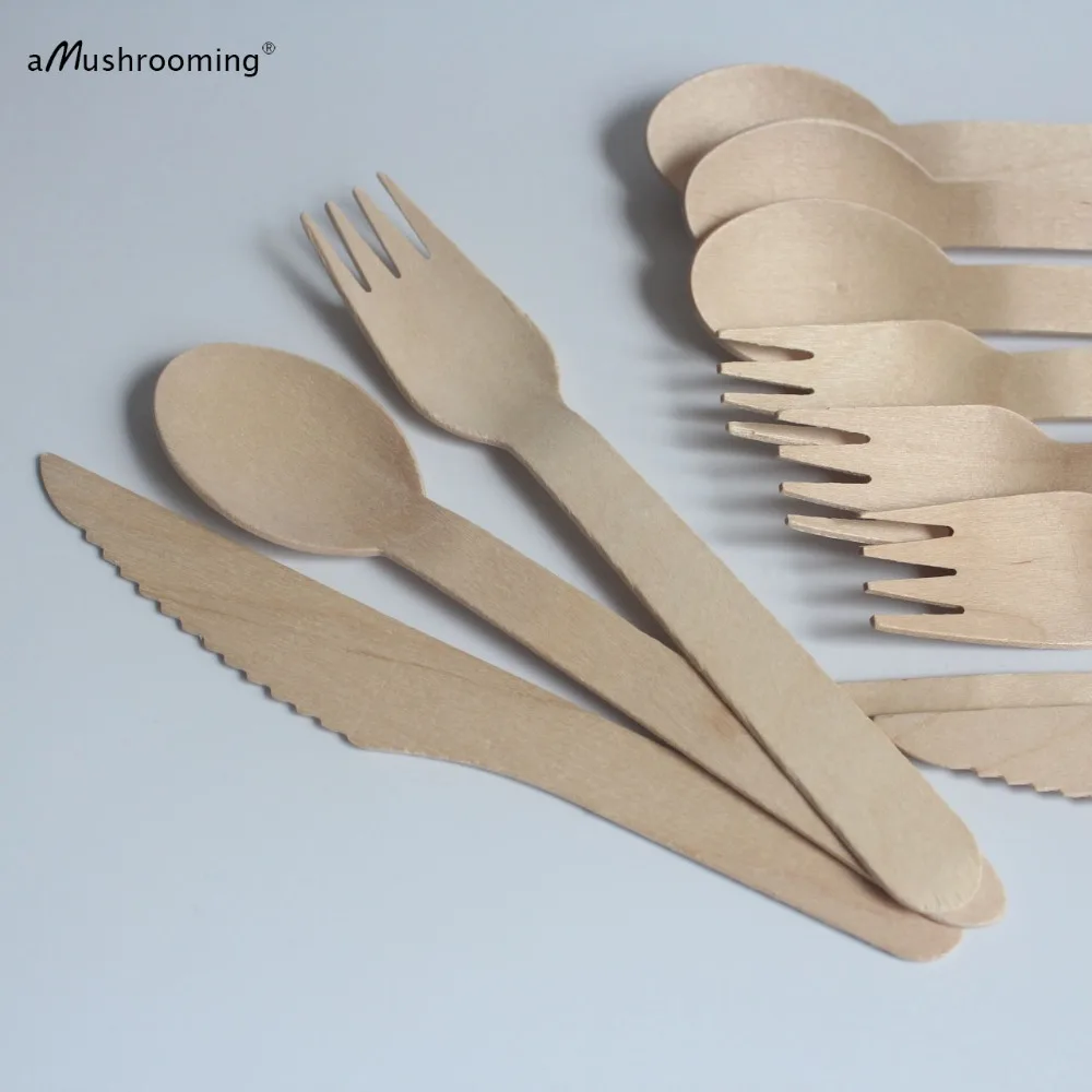625 Sets Wedding Even Party Supplies Disposable Wooden Cutlery 16cmin