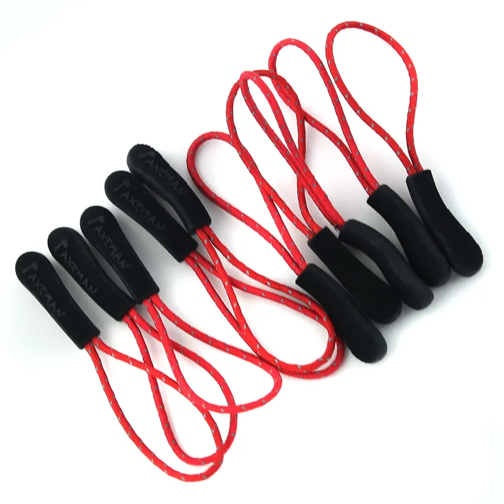 10Pcs 6.8cm Reflective Zipper Pull Cord Zip Puller Zip Fastener Cord