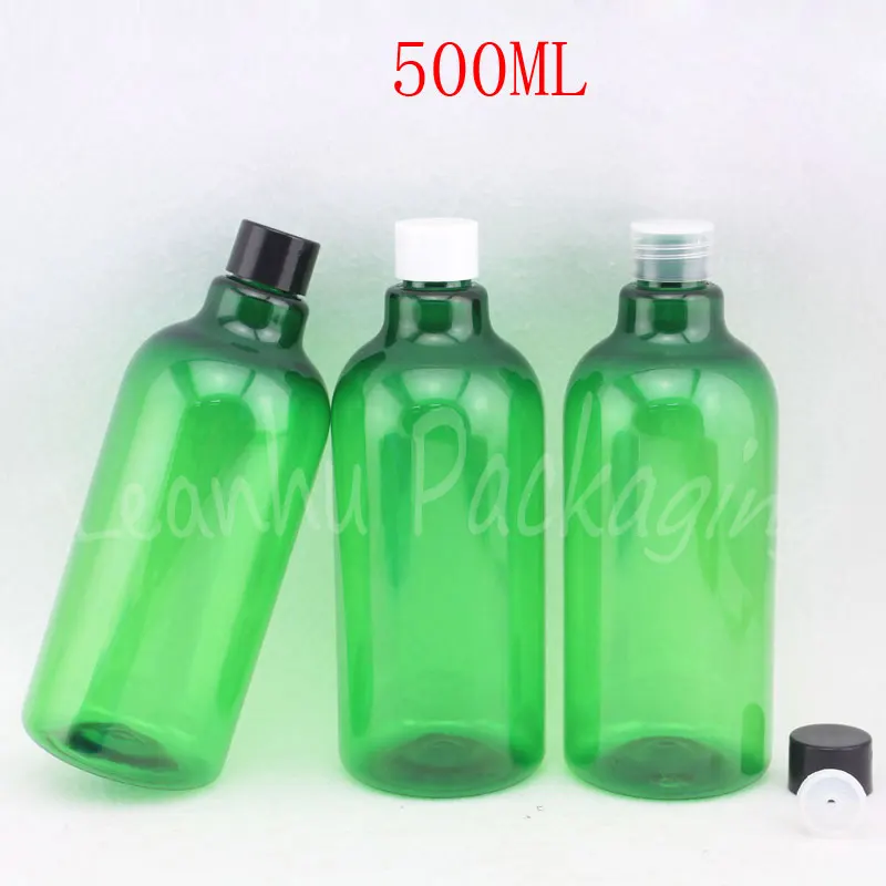 

500ML Empty Green Plastic Bottle , 500CC Shampoo / Lotion / Toner Sub-bottling , Empty Cosmetic Container ( 14 PC/Lot )