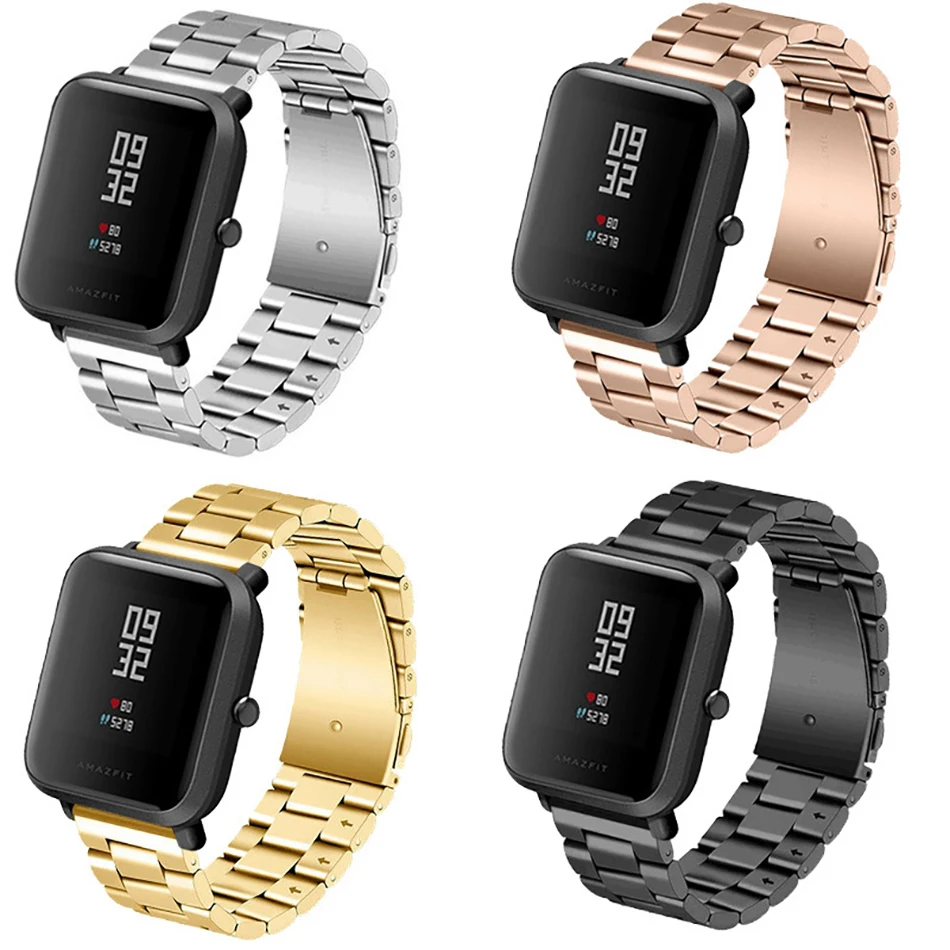 Смарт-часы, носимый браслет, ремешок для часов 20 мм, металлический ремешок для Xiaomi Huami Amazfit Bip BIT PACE Lite, Молодежный браслет на запястье