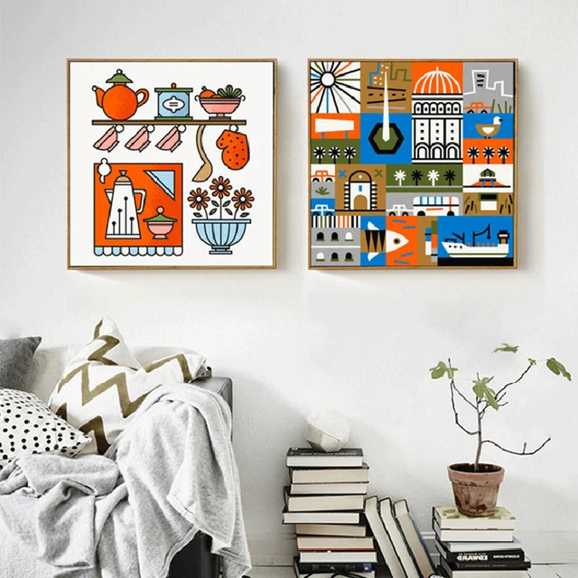 US $4.49 10% OFF|HAOCHU Moderne Warm Bunte Küche liefert Architektur Bilder Leinwand Malerei Blau Orange graffiti Poster Für Wohnzimmer in HAOCHU ... US $4.49 10% OFF|HAOCHU Moderne Warm Bunte Küche liefert Architektur Bilder Leinwand Malerei Blau Orange graffiti Poster Für Wohnzimmer in HAOCHU ...