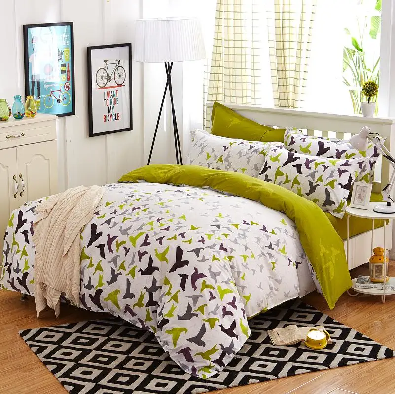 4pcs bohemian bedding set soft polyester bed linen duvet cover full size cotton sheet sets