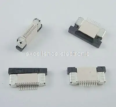 

50Pcs FPC FFC 0.5mm Pitch 10Pin Drawer Type Ribbon Flat Connector Bottom Contact for LCD screen interface of MP3/DVD/Phone