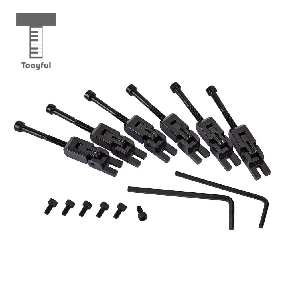 Tooyful 6pcs Electric Guitar Locked String Saddles for Tremolo Bridge Parts