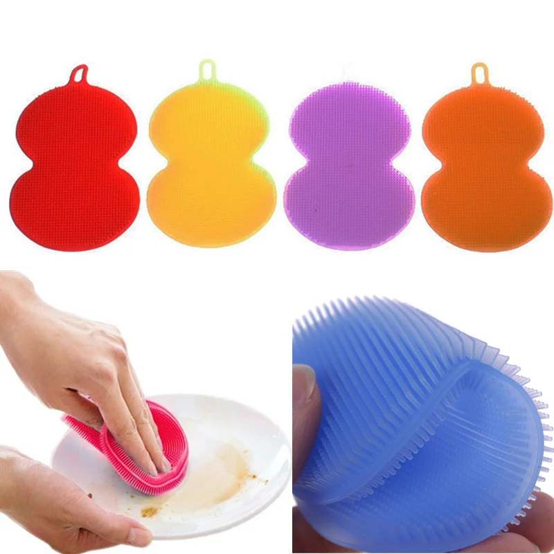 

Magic Silicone Kitchen Cleaning Brush Pan Bowl Dish Cooking Cleaning Brush Accessories Scourer Cleaner Washing Tools