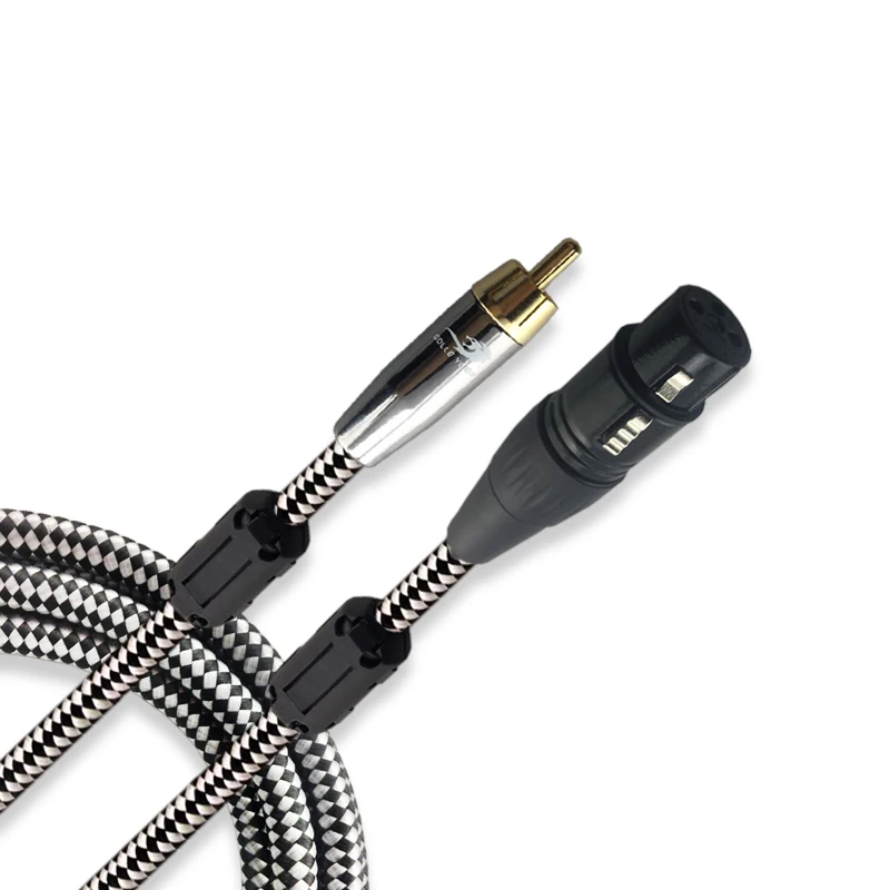 High Quality Female XLR to RCA Male Shielded Audio Cable For font b Subwoofer b font