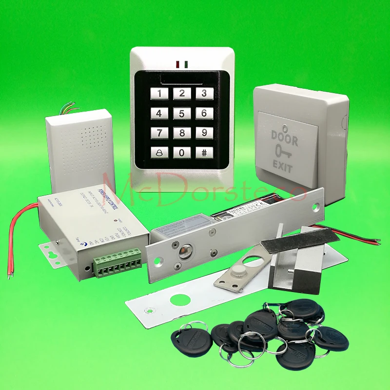 DIY Full Keypad Rfid Door Access control system Electric Bolt Lock Door System Kit Single Glass Door Lock System DIY Full Keypad Rfid Door Access control system Electric Bolt Lock Door System Kit Single Glass Door Lock System