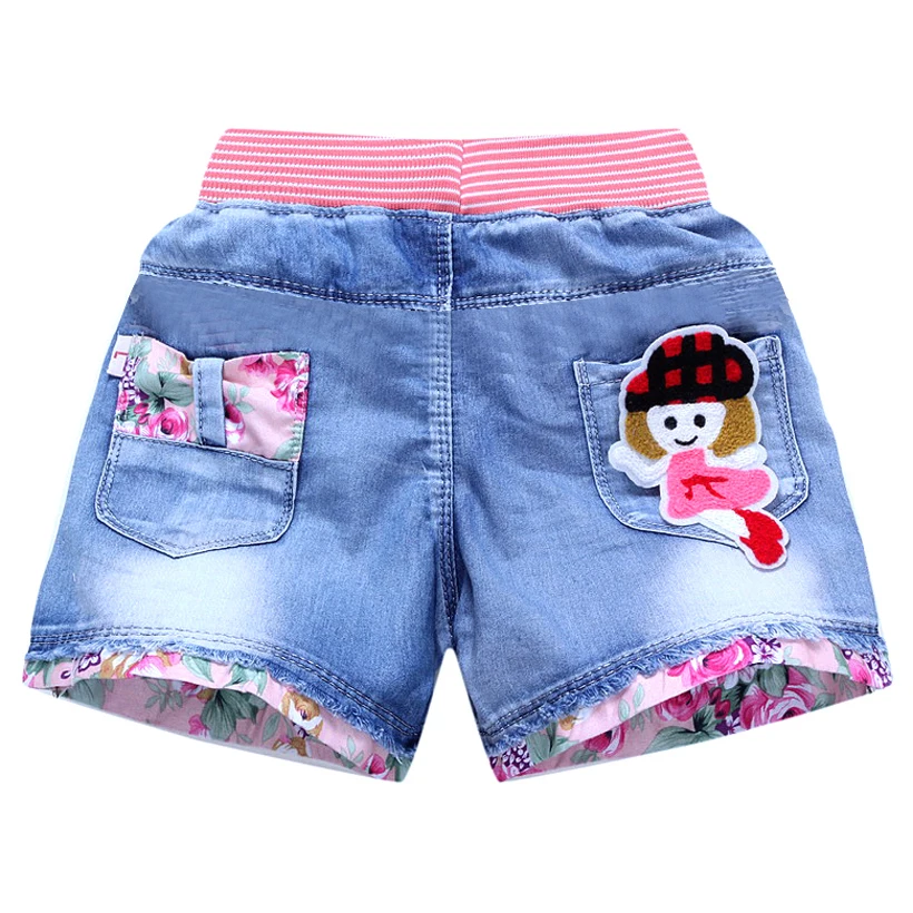 New Summer Kids Short Denim Shorts For Girls Fashion Girl Short Princess Jeans Children Pants Girls Shorts Flower Clothing