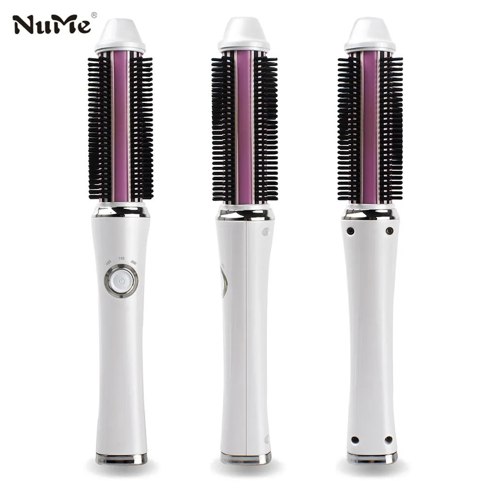 2 in 1 Hair Straightener Brush Battery Electrical Curling Iron USB