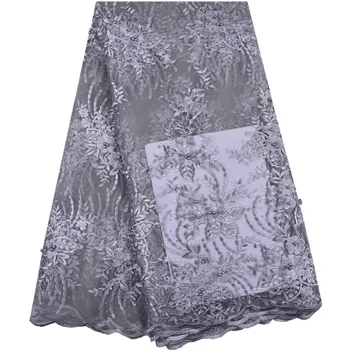 

Transparent French Tulle Lace Mesh Fabric 2018 Modest Luxury Beads French Lace Fabric For Africa Wedding Dress 1319